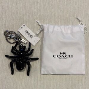 Coach Glossy Black Spider Keychain